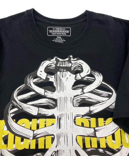 NEIGHBORHOOD（ネイバーフッド）NEIGHBORHOOD (ネイバーフッド) ボーンプリントTシャツ ブラック サイズ:XLの古着・服飾アイテム