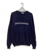 EMPORIO ARMANIエンポリオ アルマーニ）の古着「クルーネックニット」｜ネイビー
