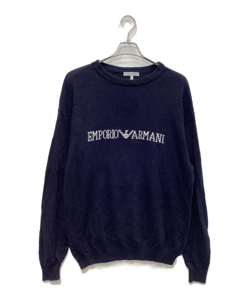 EMPORIO ARMANI（エンポリオ アルマーニ）EMPORIO ARMANI (エンポリオ アルマーニ) クルーネックニット ネイビー サイズ:50の古着・服飾アイテム