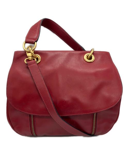 CELINE（セリーヌ）CELINE (セリーヌ) アイレットフラップハンドバッグ　OLD レッド サイズ:-の古着・服飾アイテム