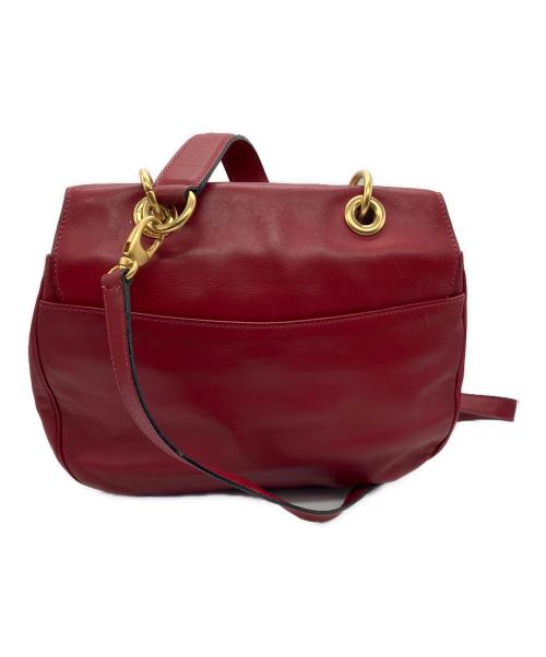 CELINE（セリーヌ）CELINE (セリーヌ) アイレットフラップハンドバッグ　OLD レッド サイズ:-の古着・服飾アイテム