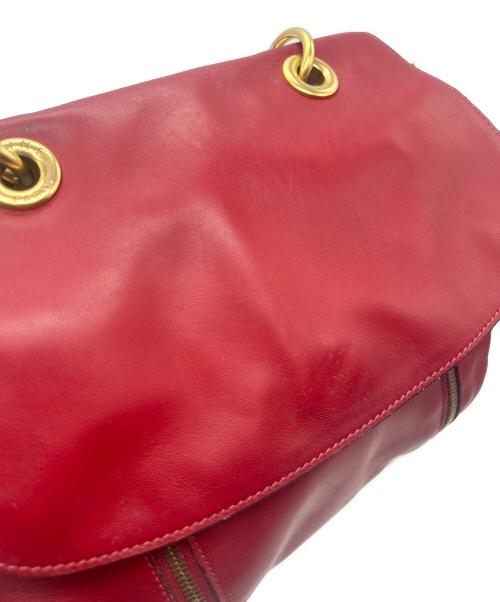 CELINE（セリーヌ）CELINE (セリーヌ) アイレットフラップハンドバッグ　OLD レッド サイズ:-の古着・服飾アイテム
