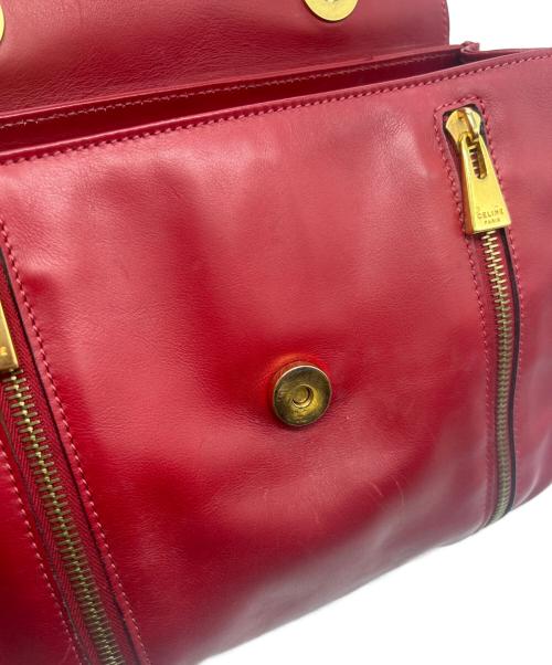CELINE（セリーヌ）CELINE (セリーヌ) アイレットフラップハンドバッグ　OLD レッド サイズ:-の古着・服飾アイテム