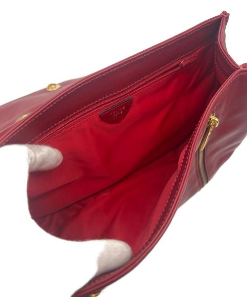 CELINE（セリーヌ）CELINE (セリーヌ) アイレットフラップハンドバッグ　OLD レッド サイズ:-の古着・服飾アイテム