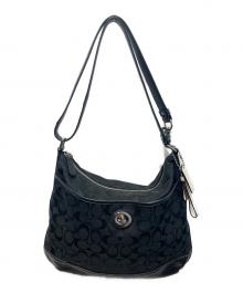 COACH（コーチ）の古着「シグネチャーショルダーバッグ　F24032」｜ブラック