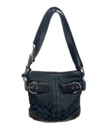 COACH（コーチ）の古着「シグネチャーショルダーバッグ  F03574」｜ブラック