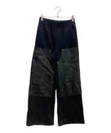 JOHN LAWRENCE SULLIVAN（ジョン ローレンス サリバン）の古着「LEATHER PATCH SEWAT　2A007-0224-39」｜ブラック