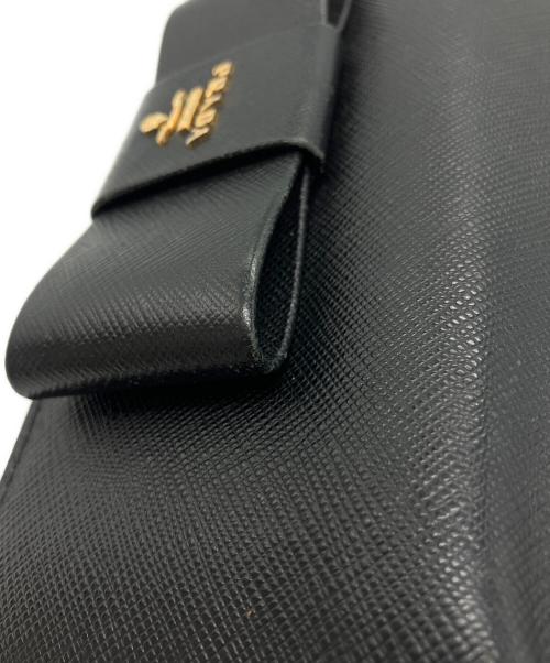 PRADA（プラダ）PRADA (プラダ) リボンモチーフロングウォレット　サフィアーノ　1M1132 ブラック サイズ:-の古着・服飾アイテム