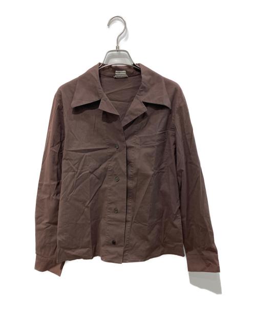 HERMES（エルメス）HERMES (エルメス) シェルボタンオープンカラーシャツ　マルジェラ期 ブラウン サイズ:36の古着・服飾アイテム