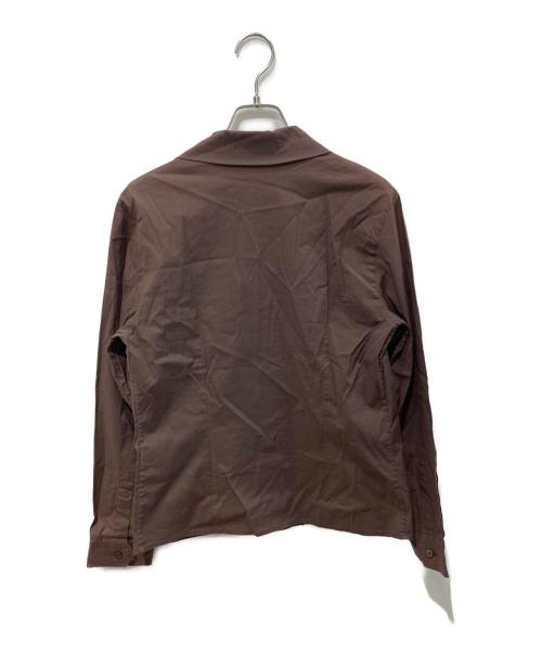 HERMES（エルメス）HERMES (エルメス) シェルボタンオープンカラーシャツ　マルジェラ期 ブラウン サイズ:36の古着・服飾アイテム