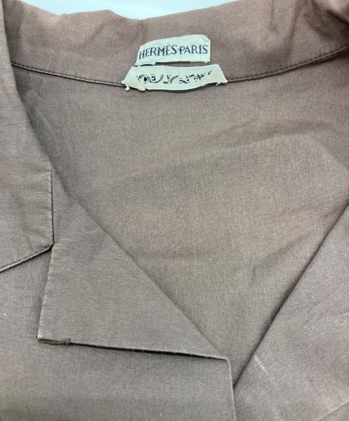 HERMES（エルメス）HERMES (エルメス) シェルボタンオープンカラーシャツ　マルジェラ期 ブラウン サイズ:36の古着・服飾アイテム