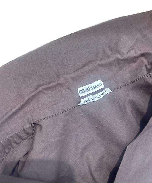 HERMES（エルメス）HERMES (エルメス) シェルボタンオープンカラーシャツ　マルジェラ期 ブラウン サイズ:36の古着・服飾アイテム