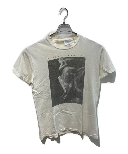 Hanes（ヘインズ）Hanes (ヘインズ) 90sアートプリントTシャツ　CHRISTINA HOPE 袖/裾シングル ホワイト サイズ:Mの古着・服飾アイテム