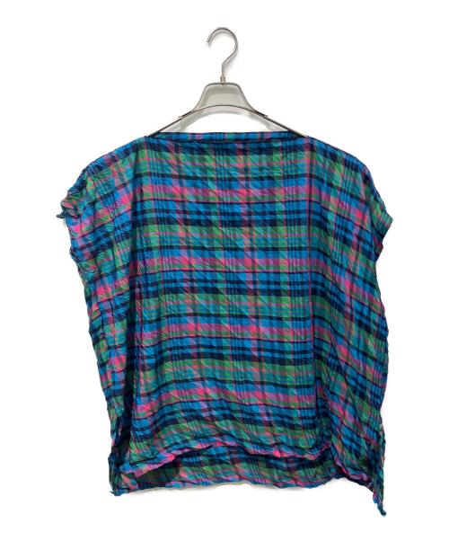 me ISSEY MIYAKE（ミーイッセイ ミヤケ）me ISSEY MIYAKE (ミーイッセイ ミヤケ) タータンチェックブラウス　MI13FK391 ブルー×グリーン サイズ:-の古着・服飾アイテム