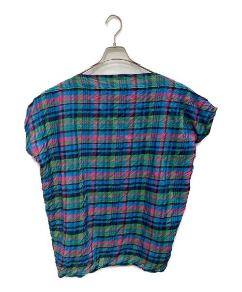 me ISSEY MIYAKE（ミーイッセイ ミヤケ）me ISSEY MIYAKE (ミーイッセイ ミヤケ) タータンチェックブラウス　MI13FK391 ブルー×グリーン サイズ:-の古着・服飾アイテム