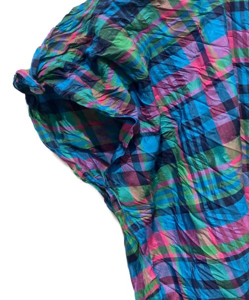 me ISSEY MIYAKE（ミーイッセイ ミヤケ）me ISSEY MIYAKE (ミーイッセイ ミヤケ) タータンチェックブラウス　MI13FK391 ブルー×グリーン サイズ:-の古着・服飾アイテム