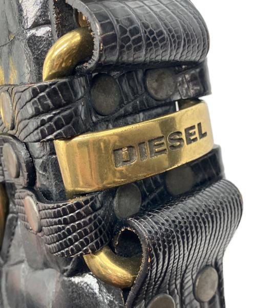 DIESEL（ディーゼル）DIESEL (ディーゼル) 型押しレザーワンショルダーバッグ ブラック サイズ:-の古着・服飾アイテム