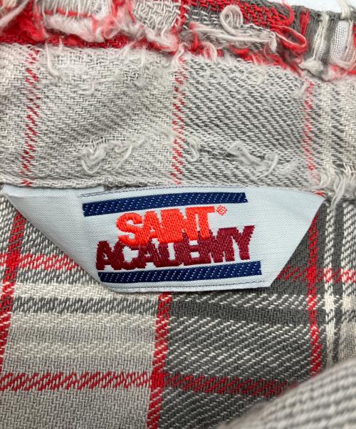 SAINT MICHAEL（セントマイケル）SAINT MICHAEL (セントマイケル) SHERMER ACADEMY (シャーマーアカデミー) SA-FRANNEL SHIRT グレー×レッド サイズ:Lの古着・服飾アイテム