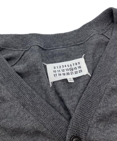 Maison Margiela（メゾンマルジェラ）Maison Margiela (メゾンマルジェラ) Builted In Flocking Sleeve Knit Cardigan グレー サイズ:Sの古着・服飾アイテム