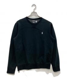 POLO RALPH LAUREN（ポロ・ラルフローレン）の古着「Vガゼットクルーネックスウェット」｜ブラック