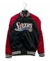 MITCHELL & NESS（ミッチェルアンドネス）の古着「スタジャン　SIXERS アレンアイバーソン」｜ブラック