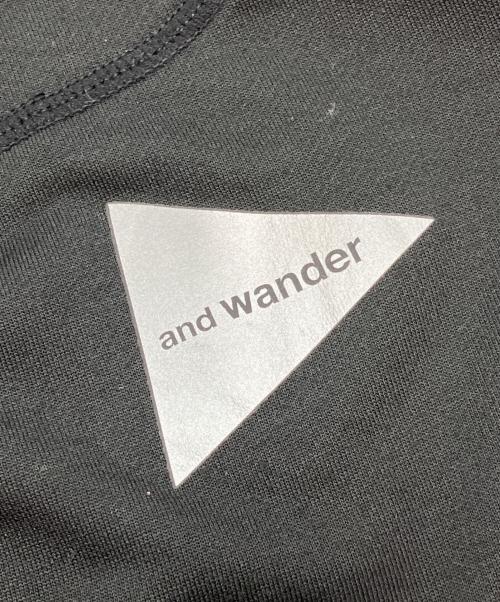 and wander（アンドワンダー）and wander (アンドワンダー) スナップシャツ ブラックの古着・服飾アイテム