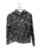 A BATHING APE×BlackEyePatchアベイシングエイプ×ブラックアイパッチ）の古着「カモシャークフルジップフーディー　001ZPK231902C」｜ブラック