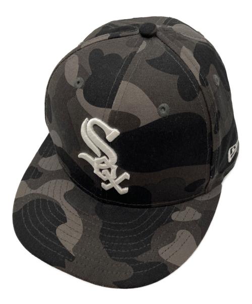 New Era（ニューエラ）New Era (ニューエラ) A BATHING APE (アベイシングエイプ) MLB (エムエルビー) Chicago White Sox 59Fiftiy Cap  001CPK231903C ブラックの古着・服飾アイテム