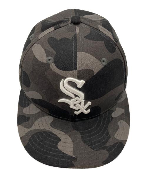 New Era（ニューエラ）New Era (ニューエラ) A BATHING APE (アベイシングエイプ) MLB (エムエルビー) Chicago White Sox 59Fiftiy Cap  001CPK231903C ブラックの古着・服飾アイテム