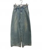 CLANEクラネ）の古着「TUCK WIDE DENIM PANTS　17111-7312」｜インディゴ