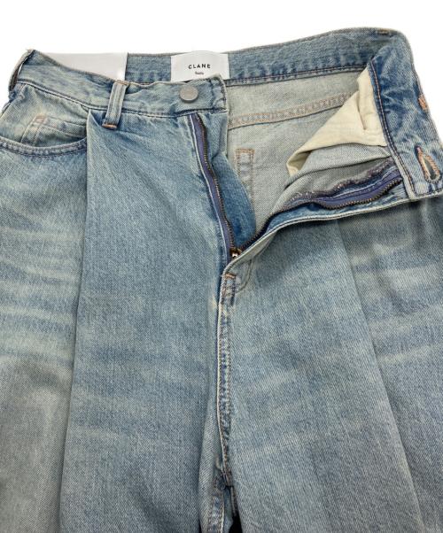 CLANE（クラネ）CLANE (クラネ) TUCK WIDE DENIM PANTS　17111-7312 インディゴ サイズ:1の古着・服飾アイテム