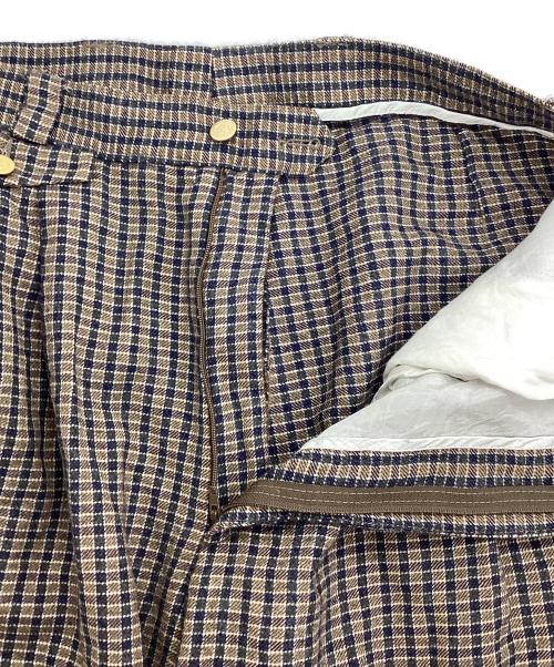 Valentino sport（ヴァレンティノ スポーツ）VALENTINO SPORT (ヴァレンティノ スポーツ) タックパンツ　OLD ブラウン サイズ:40の古着・服飾アイテム