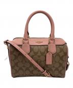COACHコーチ）の古着「2way ミニボストンバッグ　F34279」｜ベージュ×ピンク