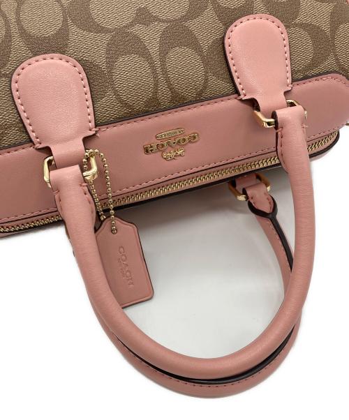 COACH（コーチ）COACH (コーチ) 2way ミニボストンバッグ　F34279 ベージュ×ピンク サイズ:-の古着・服飾アイテム