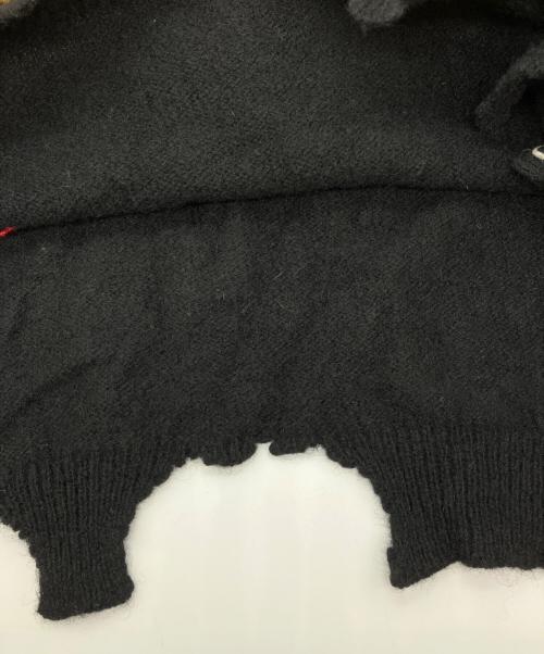 SAINT MICHAEL（セントマイケル）SAINT MICHAEL (セントマイケル) CP CREW KNITSMILEダメージ加工ニット ブラック サイズ:XLの古着・服飾アイテム