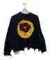 SAINT MICHAEL (セントマイケル) CP CREW KNITSMILEダメージ加工ニット ブラック サイズ:XL：42000円