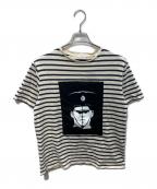 J.W.ANDERSONジェイダブリューアンダーソン）の古着「GILBERT & GEORGE POLICE PRINT TEE　JE06419C」｜ベージュ×ネイビー