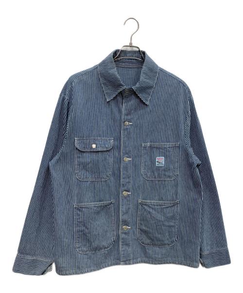 Pointer（ポインター）POINTER (ポインター) 90’S ヒッコリーストライプ カバーオール インディゴ サイズ:Lの古着・服飾アイテム