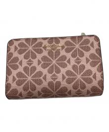 Kate Spade（ケイトスペード）の古着「スペード フラワー コーテッド キャンバス コンパクト ウォレット　PWR00086」｜ピンク