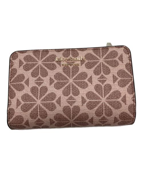 Kate Spade（ケイトスペード）Kate Spade (ケイトスペード) スペード フラワー コーテッド キャンバス コンパクト ウォレット　PWR00086 ピンク サイズ:-の古着・服飾アイテム