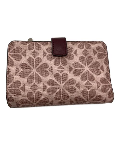 Kate Spade（ケイトスペード）Kate Spade (ケイトスペード) スペード フラワー コーテッド キャンバス コンパクト ウォレット　PWR00086 ピンク サイズ:-の古着・服飾アイテム