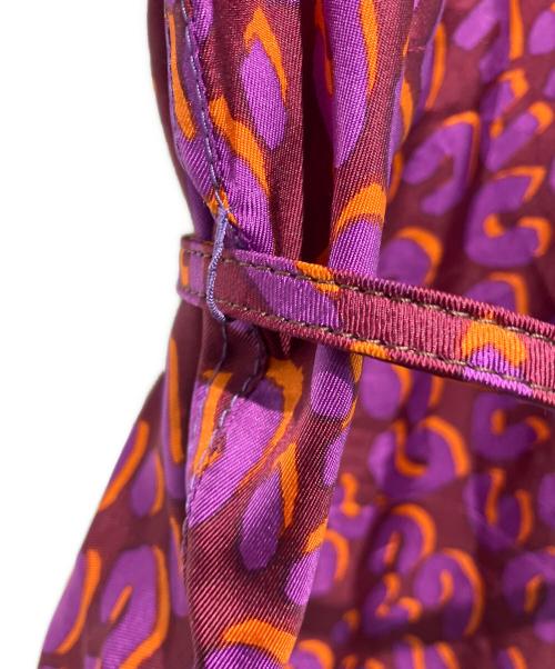 LOUIS VUITTON（ルイ ヴィトン）LOUIS VUITTON (ルイ ヴィトン) シルクレオパードワンピース パープル×ブラウン サイズ:44の古着・服飾アイテム