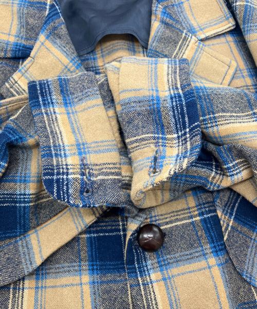 PENDLETON（ペンドルトン）PENDLETON (ペンドルトン) 70-80s3Bテーラードジャケット USA製 ベージュ×ブルー サイズ:Mの古着・服飾アイテム