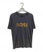 BOSSボス）の古着「ロゴアート ワークコットンジャージー Tシャツ」｜グレー