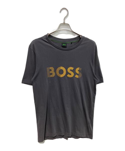 BOSS（ボス）BOSS (ボス) ロゴアート ワークコットンジャージー Tシャツ グレー サイズ:Mの古着・服飾アイテム