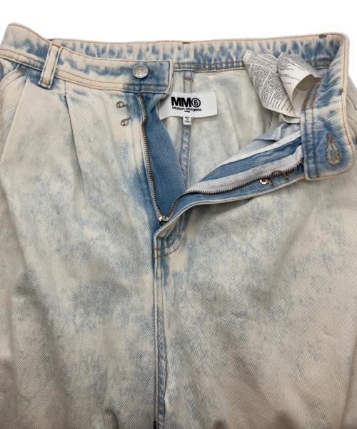 MM6 Maison Margiela（エムエムシックスメゾンマルジェラ）MM6 Maison Margiela (エムエムシックスメゾンマルジェラ) Wide-Leg Acid-Wash デニムパンツ　S32KA0577 S30460 ブルー サイズ:36の古着・服飾アイテム