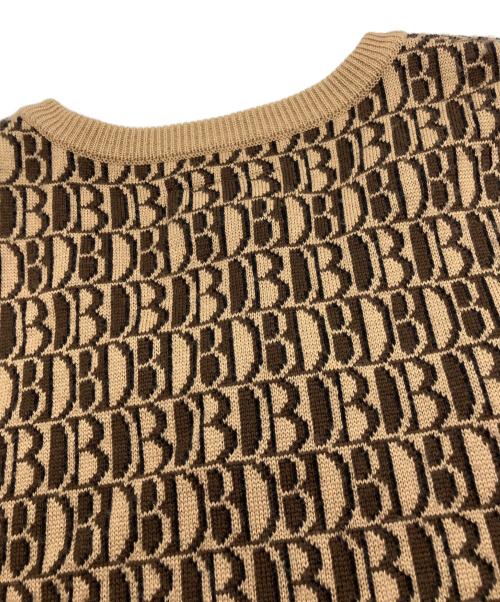 doublet（ダブレット）doublet (ダブレット) MONOGRAM JQ KNIT VEST ブラウン サイズ:Lの古着・服飾アイテム