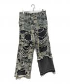 DANKE SCHONダンケ シェーン）の古着「LAYER CAMO BAGGY」｜グレー