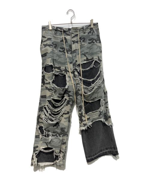 DANKE SCHON（ダンケ シェーン）Danke schon (ダンケ シェーン) LAYER CAMO BAGGY グレー サイズ:Mの古着・服飾アイテム