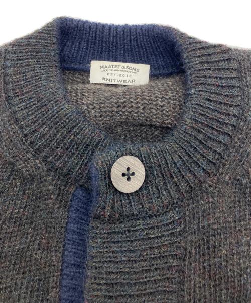 MAATEE&SONS（マーティーアンドサンズ）MAATEE&SONS (マーティーアンドサンズ) 強撚ひょっとこクルーネックカーディガン ブラック サイズ:２ 未使用品の古着・服飾アイテム